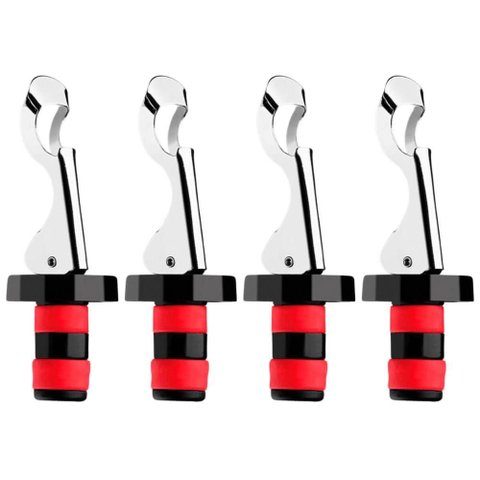 Kit 4 Tampas Garrafa para Vinho Abridor de Garrafa Acessórios Protege Conserva Brinox