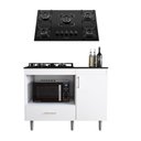 Ver imagem 6 de Kit Balcão para Cozinha 1,05m com Cooktop Essencial 5 Bocas 1 Nicho com 1 Porta e Gaveta Turim