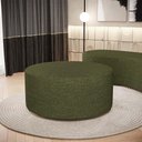 Ver imagem 1 de Puff Redondo Orgânico para Living 90cm Lola W01 Linho Verde - Lyam Decor
