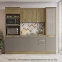 Ver imagem 1 de Armário de Cozinha Modulada Completa Reta 4 Peças 2,40m Botanic Kappesberg - Nogueira/Fendi