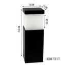 Ver imagem 2 de Poste Balizador Jardim Preto Alumínio E27 para Área Externa