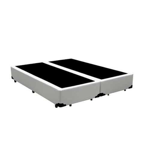 Box Base Blindado Corino - Queen 158x198x38- Novo:branco