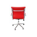 Ver imagem 3 de Cadeira Esteirinha Diretor Vermelha em Couro Sintético Base Giratória Cromada Modelo Charles Eames M