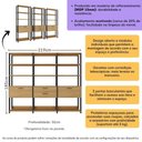 Ver imagem 3 de Guarda-roupa Closet Modulado Texas 2 Portas 2 Gavetas 219cm Multimóveis Mp4793 Preto/madeirado