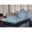 Ver imagem 2 de Jogo Café e Chá, Bandeja + Bule Chaleira 400ml + Açucareiro Ramequim 250ml - Porcelana Branca