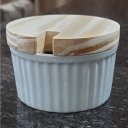 Ver mais imagens de Jogo Café e Chá, Bandeja + Bule Chaleira 400ml + Açucareiro Ramequim 250ml - Porcelana Branca