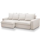 Ver imagem 2 de Sofá Retrátil Reclinável para Sala de Estar Living 235cm Vêneto F04 Bouclê Off White - Lyam Decor