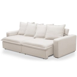 Sofá Retrátil Reclinável para Sala de Estar Living 235cm Vêneto F04 Bouclê Cru - Lyam Decor - 7