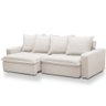 Sofá Retrátil Reclinável para Sala de Estar Living 235cm Vêneto F04 Bouclê Cru - Lyam Decor - 1