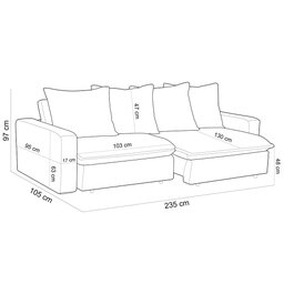 Sofá Retrátil Reclinável para Sala de Estar Living 235cm Vêneto F04 Bouclê Cru - Lyam Decor - 5