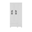 Ver imagem 7 de Guarda-roupa Infantil 92cm com Vidro 3 Portas e 2 Gavetas Nina Multimóveis Mp4503 Branco