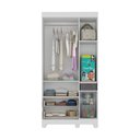 Ver imagem 5 de Guarda-roupa Infantil 92cm com Vidro 3 Portas e 2 Gavetas Nina Multimóveis Mp4503 Branco