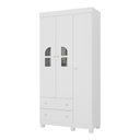 Ver imagem 2 de Guarda-roupa Infantil 92cm com Vidro 3 Portas e 2 Gavetas Nina Multimóveis Mp4503 Branco
