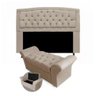 Kit Cabeceira Geovana e Calçadeira Veneza Solteiro 90cm Suede Renascer Decor:Bege - 1