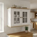 Ver imagem 1 de Armário Aéreo com Vidro 2 Portas Estilo Famhouse - Branco