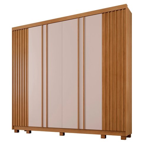 Guarda-roupa 6 Portas 6 Gavetas Arezzo - Benetil Cinamomo/off White