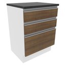 Ver imagem 4 de Balcão Madesa Acordes 100% Mdf 60 Cm 3 Gavetas Branco/rustic