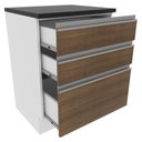 Ver imagem 3 de Balcão Madesa Acordes 100% Mdf 60 Cm 3 Gavetas Branco/rustic
