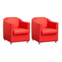 Ver imagem 1 de Kit 02 Beatriz confort vermelho suede para sala de estar,salão escritoria Dalaqua-Decor