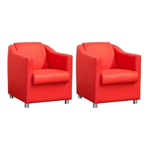 Kit 02 Beatriz confort vermelho suede para sala de estar,salão escritoria Dalaqua-Decor
