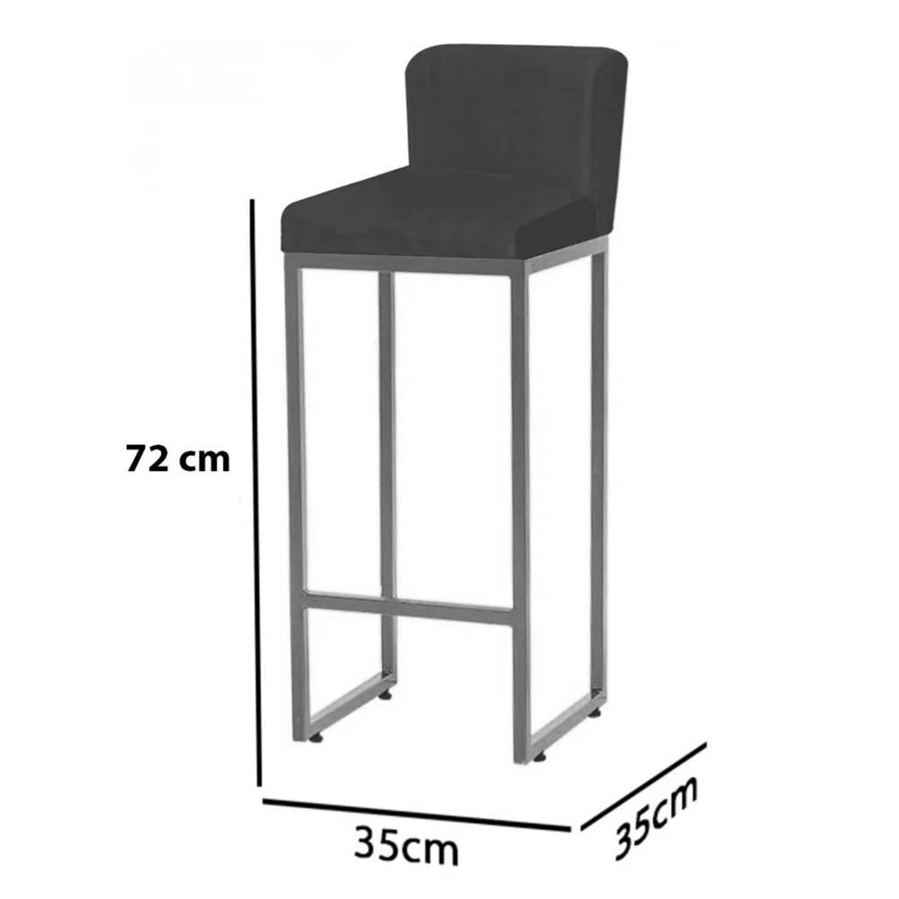 Kit Mesa Bistrô Lucca e 3 Banqueta Lucca Tampo Branco Ferro Prata Sintético Azul Marinho e Almofada  - 5