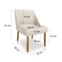 Ver imagem 7 de Kit 02 Cadeiras Poltrona Juliana Suede Pés Palito Castanho - Pallazio Bege
