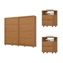 Ver imagem 2 de Conjunto Quarto Adulto Guarda-Roupa + 02 Mesa de Cabeceira Palace