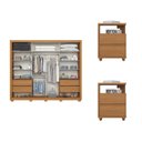 Ver imagem 4 de Conjunto Quarto Adulto Guarda-Roupa + 02 Mesa de Cabeceira Palace