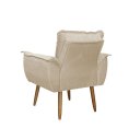 Ver imagem 2 de Poltrona Decorativa Opala Lux Sala Recepeção Bege - Visan Estofados