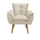 Ver imagem 5 de Poltrona Decorativa Opala Lux Sala Recepeção Bege - Visan Estofados