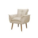 Ver imagem 3 de Poltrona Decorativa Opala Lux Sala Recepeção Bege - Visan Estofados