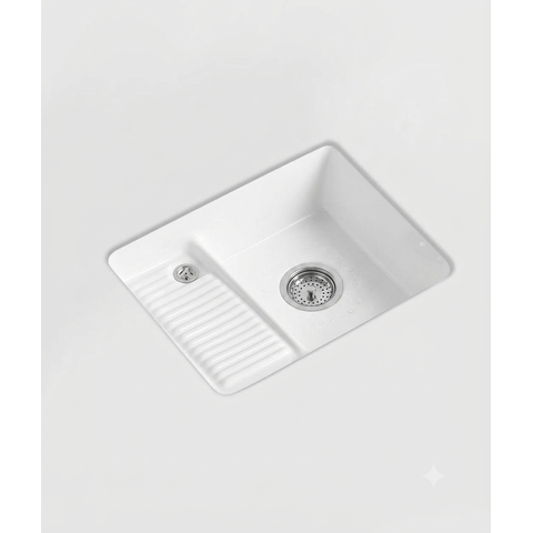 Tanque de Embutir Smart em Porcelana Evier com Esfregão