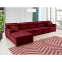 Ver imagem 1 de Sofá Orlando 4.20x2.10m com Chaise, Retrátil e Reclinável - Vinho