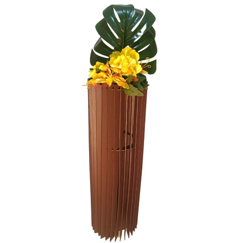 Vaso de Chão Decorativo Grande Torre -:marrom/70x20cm