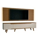 Ver imagem 3 de Rack Retrô com Painel para TV até 70 Polegadas com LED 2,20m Shop - Cedro/Off White