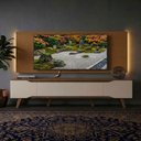 Ver imagem 2 de Rack Retrô com Painel para TV até 70 Polegadas com LED 2,20m Shop - Cedro/Off White
