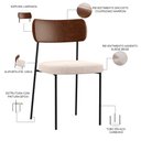Ver imagem 4 de Cadeira Decorativa para Sala de Jantar Melina L02 Couríssimo Marrom Suede Bege - Lyam Decor