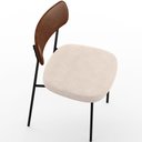 Ver imagem 3 de Cadeira Decorativa para Sala de Jantar Melina L02 Couríssimo Marrom Suede Bege - Lyam Decor