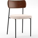 Ver imagem 1 de Cadeira Decorativa para Sala de Jantar Melina L02 Couríssimo Marrom Suede Bege - Lyam Decor