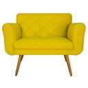 Ver imagem 1 de Namoradeira 02 Lugares Isabella Consultório Loja Suede Amarelo - LM DECOR