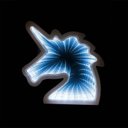 Ver imagem 2 de Luminária 3D Infinito Espelho LED Unicornio Luz Profundidade Quarto - Azul