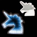 Ver imagem 1 de Luminária 3D Infinito Espelho LED Unicornio Luz Profundidade Quarto - Azul