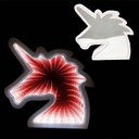 Ver imagem 1 de Luminária 3D Infinito Espelho LED Unicornio Luz Profundidade Quarto - Vermelho