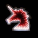 Ver imagem 2 de Luminária 3D Infinito Espelho LED Unicornio Luz Profundidade Quarto - Vermelho