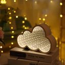 Ver imagem 5 de Luminária 3D Infinito Nuvem Espelho LED Luz Profundidade Quarto - Rosa