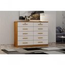Ver imagem 1 de Comoda Deca 10 Gavetas MDF-MDP Puxador MDF Cumaru e Fendi Novo Horizonte