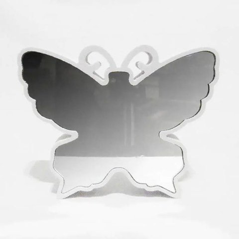 Luminária 3D Infinito Borboleta Espelho LED Luz Profundidade Quarto (Qz3802) - Branco