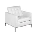 Ver imagem 1 de Poltrona Florence Knoll Cromado em Sintético Branco