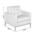 Ver imagem 2 de Poltrona Florence Knoll Cromado em Sintético Branco