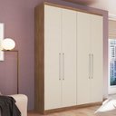 Ver imagem 2 de Guarda-roupa Oxford 4 Portas 2 Gavetas 6 Prateleiras Casajá - Freijo/off